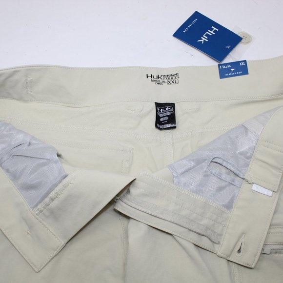 HUK Next Level Performance NWT Men's 2XL XXL Khaki Fishing Shorts w/7" inseam - Picture 8 of 9